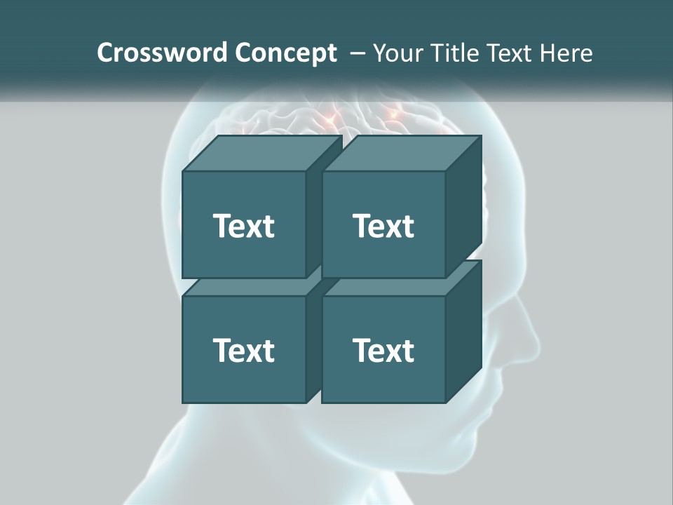 A Man's Head With The Brain Highlighted In Red PowerPoint Template