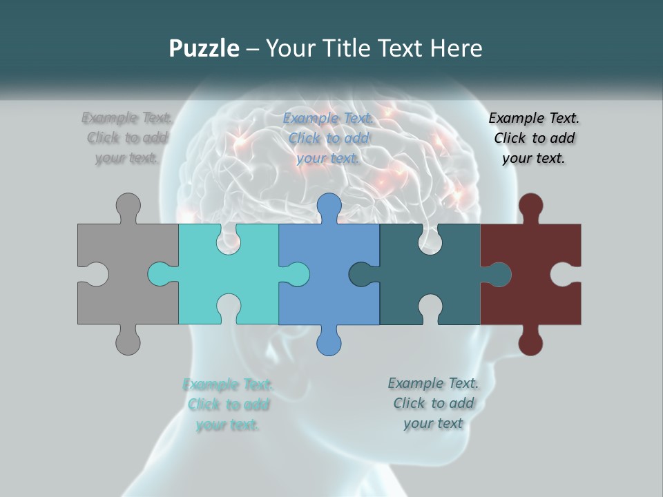 A Man's Head With The Brain Highlighted In Red PowerPoint Template
