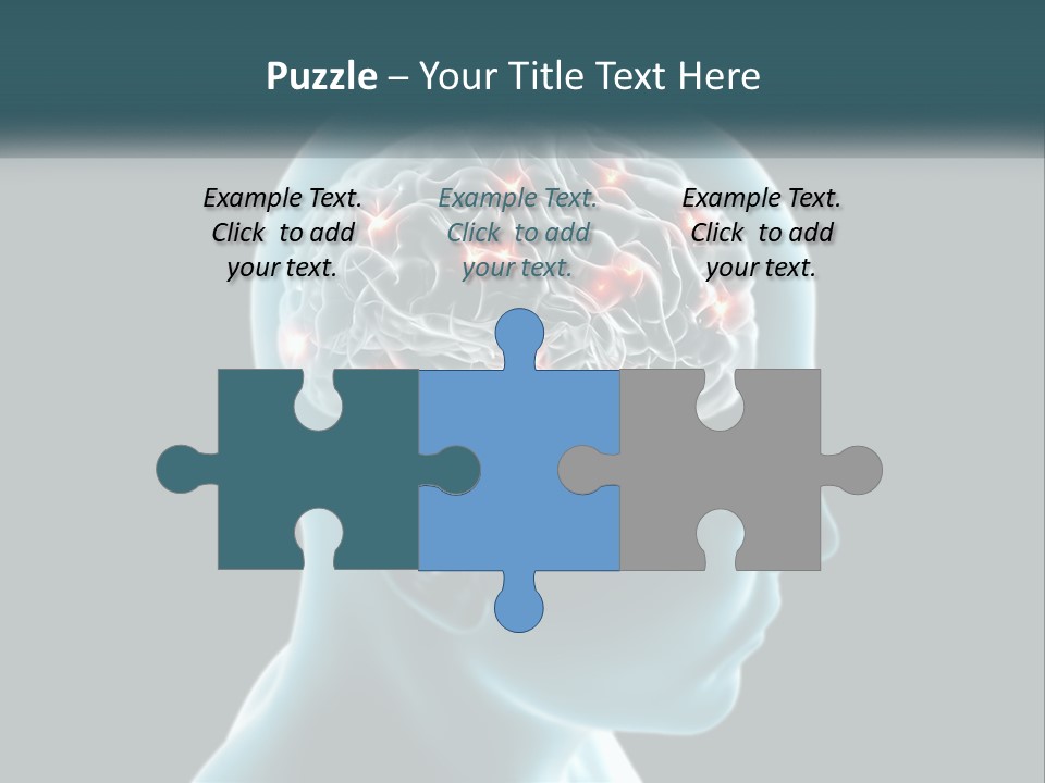 A Man's Head With The Brain Highlighted In Red PowerPoint Template