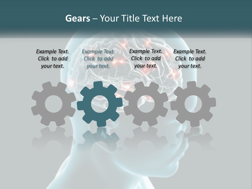 A Man's Head With The Brain Highlighted In Red PowerPoint Template