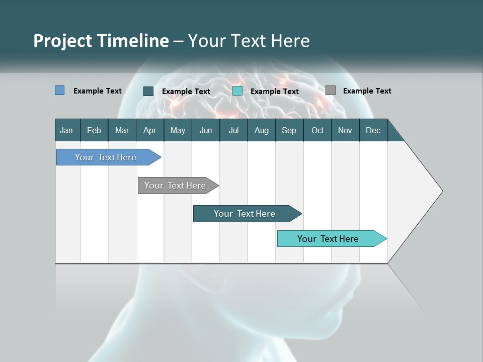 A Man's Head With The Brain Highlighted In Red PowerPoint Template