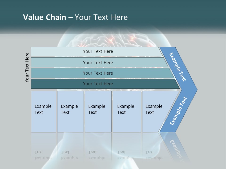 A Man's Head With The Brain Highlighted In Red PowerPoint Template