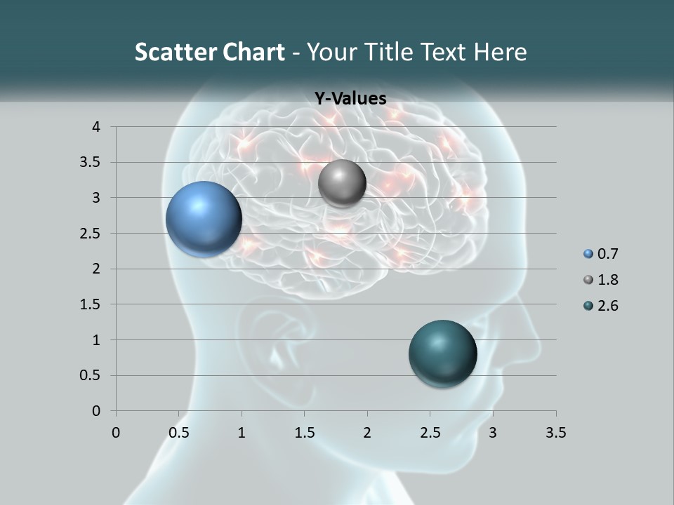 A Man's Head With The Brain Highlighted In Red PowerPoint Template