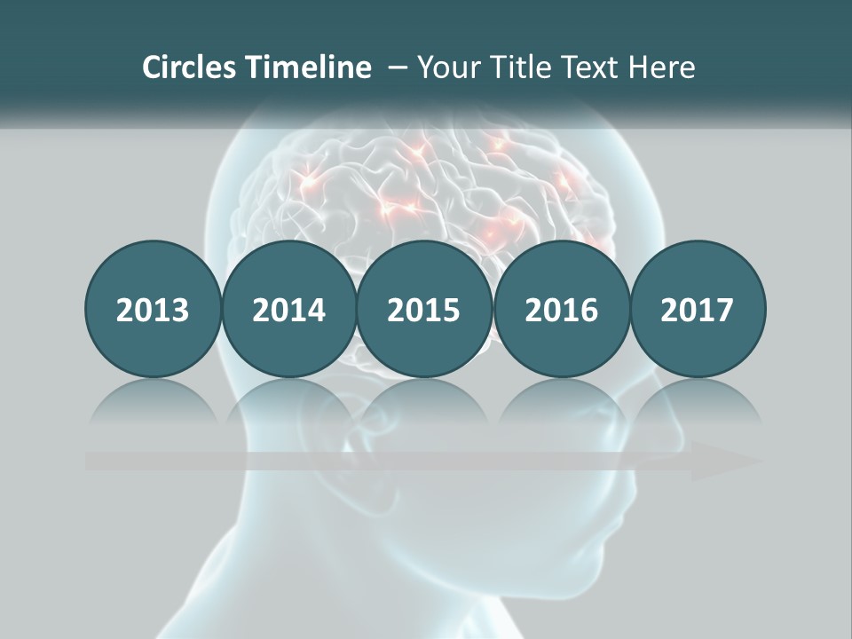 A Man's Head With The Brain Highlighted In Red PowerPoint Template