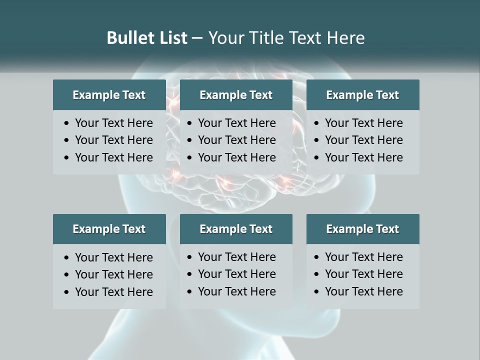 A Man's Head With The Brain Highlighted In Red PowerPoint Template