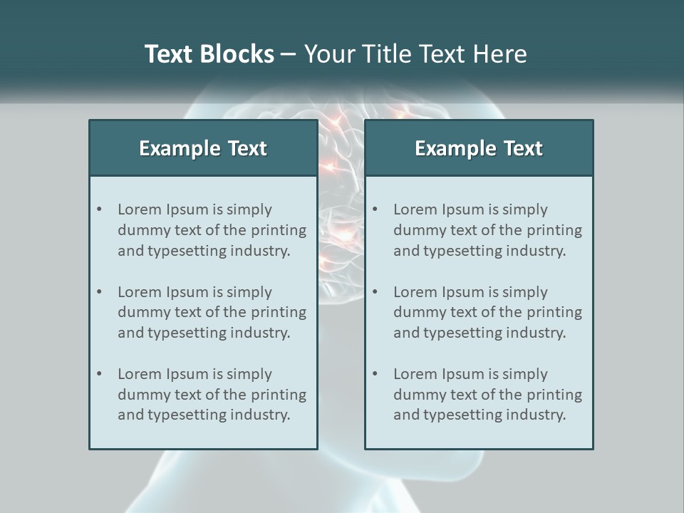 A Man's Head With The Brain Highlighted In Red PowerPoint Template