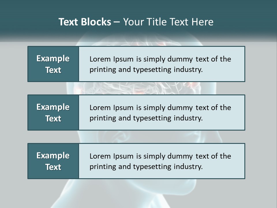 A Man's Head With The Brain Highlighted In Red PowerPoint Template