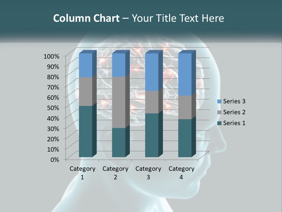 A Man's Head With The Brain Highlighted In Red PowerPoint Template