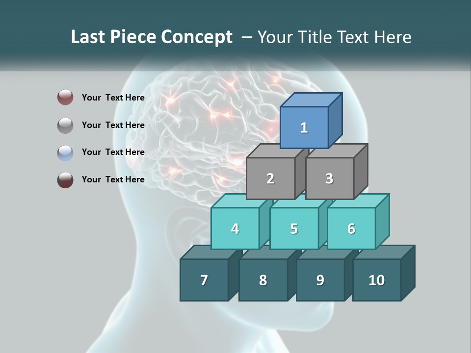 A Man's Head With The Brain Highlighted In Red PowerPoint Template