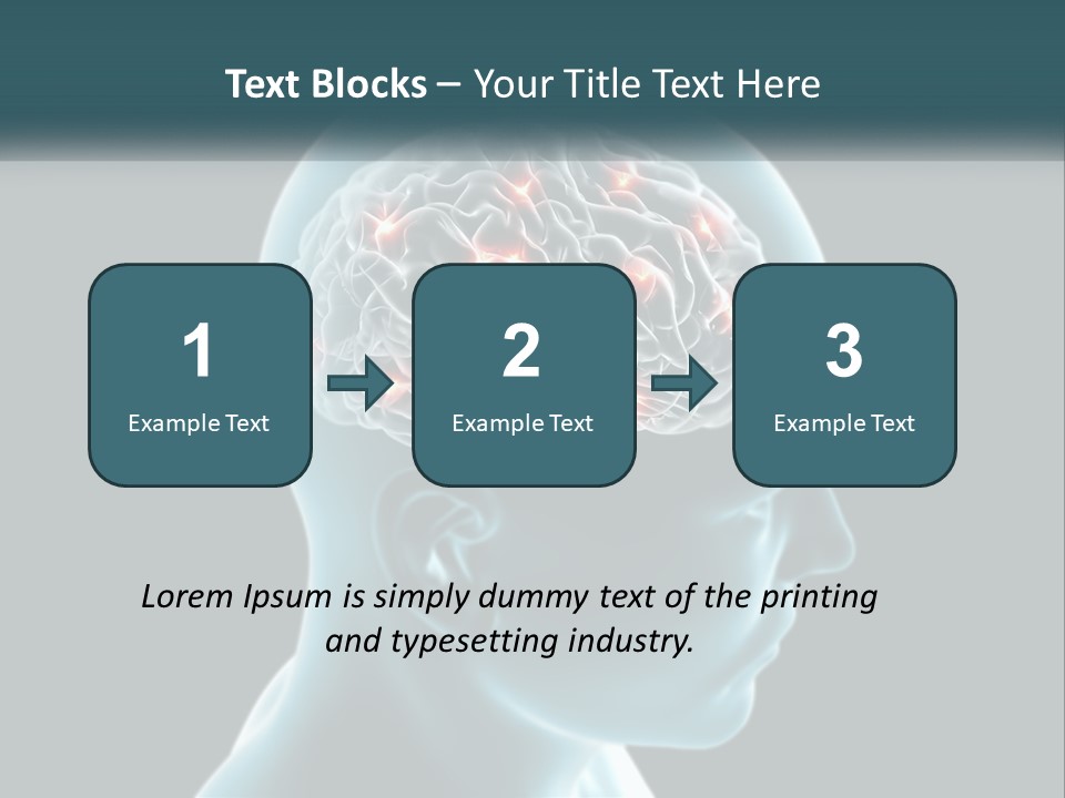 A Man's Head With The Brain Highlighted In Red PowerPoint Template