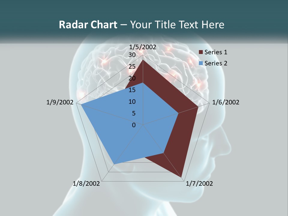 A Man's Head With The Brain Highlighted In Red PowerPoint Template
