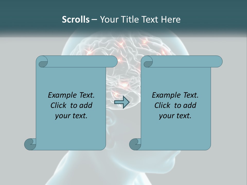 A Man's Head With The Brain Highlighted In Red PowerPoint Template