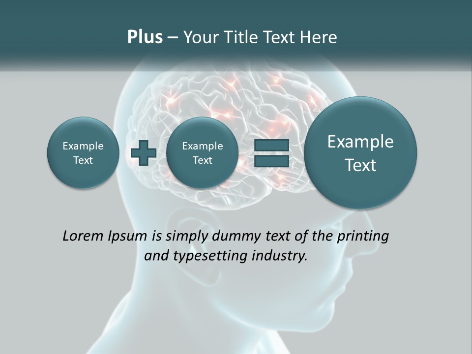 A Man's Head With The Brain Highlighted In Red PowerPoint Template