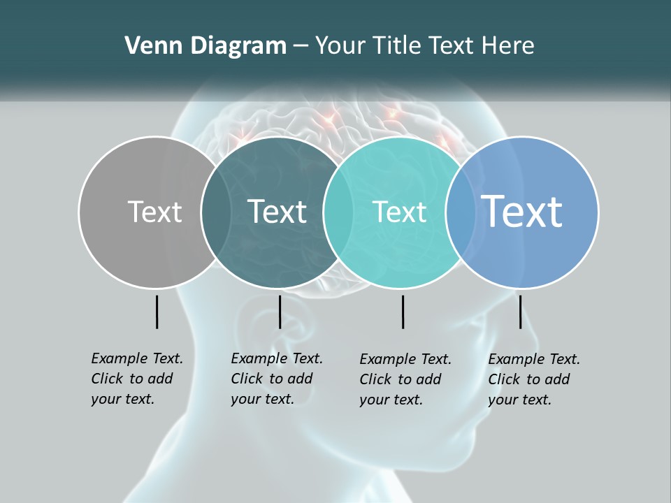 A Man's Head With The Brain Highlighted In Red PowerPoint Template