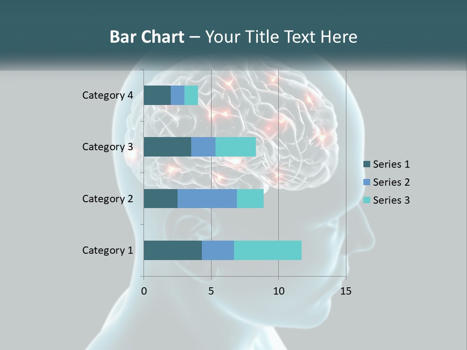 A Man's Head With The Brain Highlighted In Red PowerPoint Template