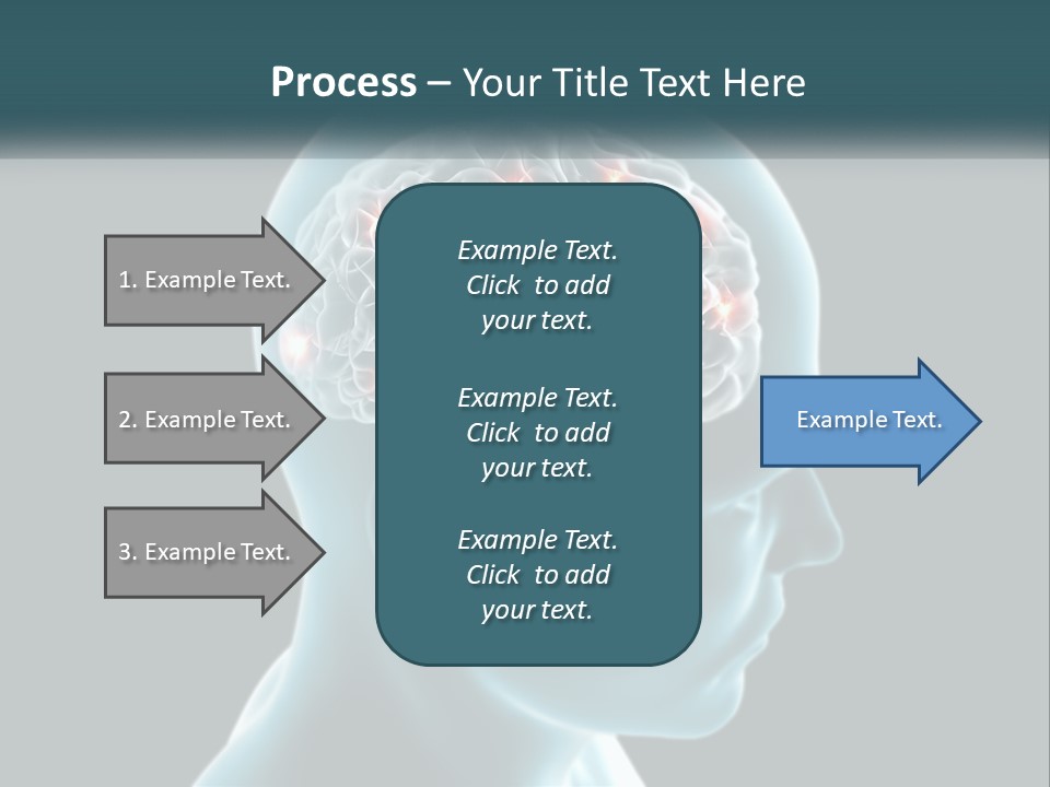 A Man's Head With The Brain Highlighted In Red PowerPoint Template