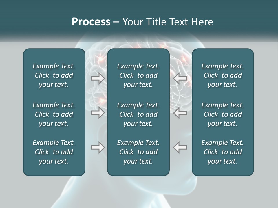 A Man's Head With The Brain Highlighted In Red PowerPoint Template