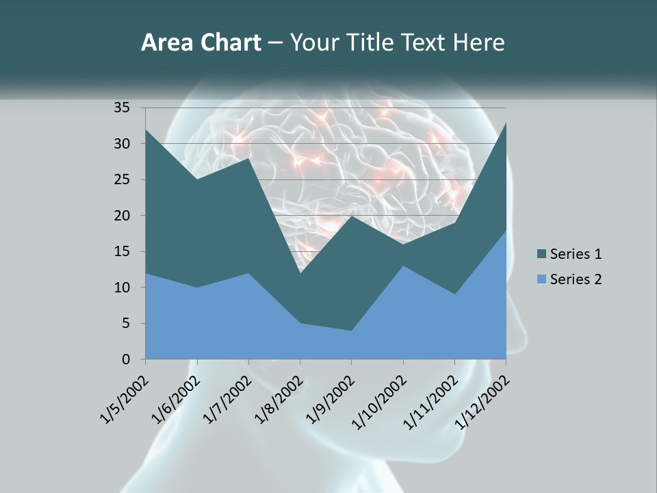 A Man's Head With The Brain Highlighted In Red PowerPoint Template