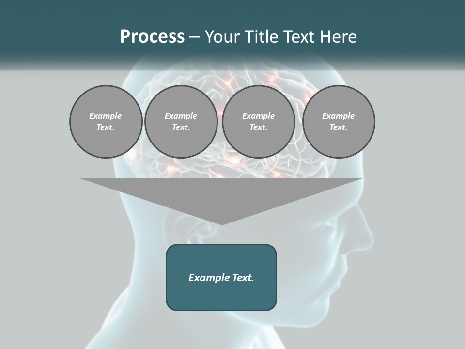 A Man's Head With The Brain Highlighted In Red PowerPoint Template