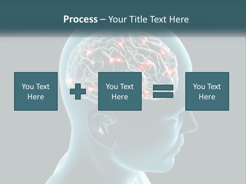 A Man's Head With The Brain Highlighted In Red PowerPoint Template