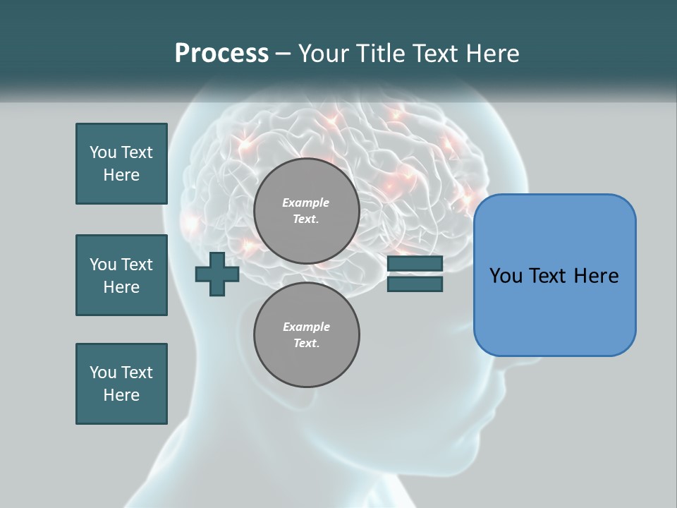 A Man's Head With The Brain Highlighted In Red PowerPoint Template