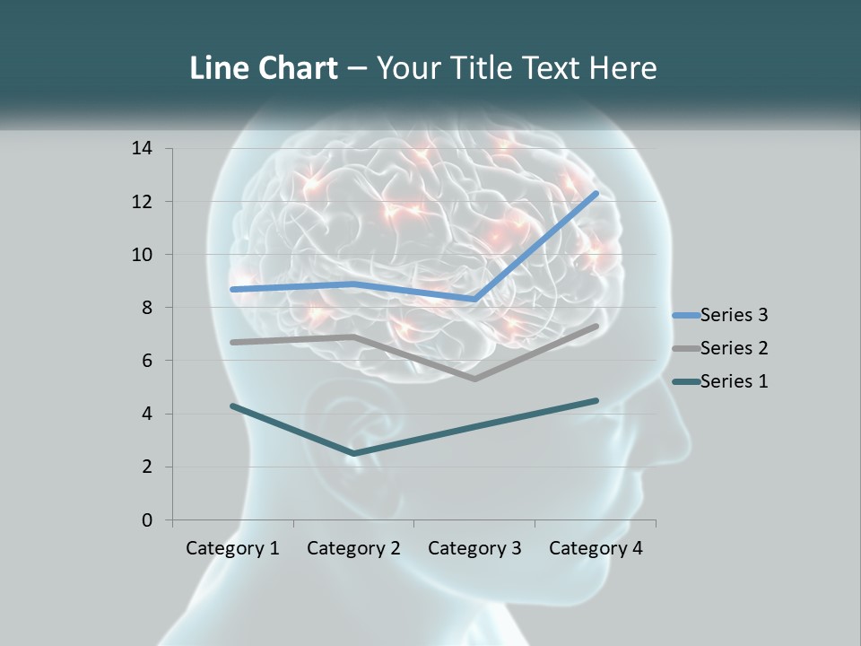 A Man's Head With The Brain Highlighted In Red PowerPoint Template