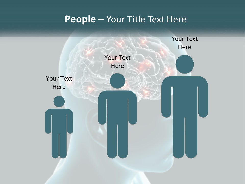 A Man's Head With The Brain Highlighted In Red PowerPoint Template