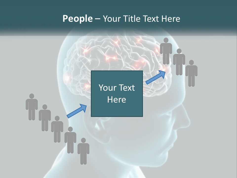 A Man's Head With The Brain Highlighted In Red PowerPoint Template