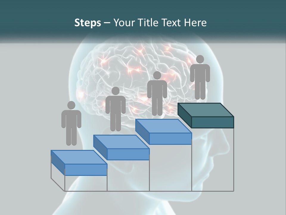 A Man's Head With The Brain Highlighted In Red PowerPoint Template
