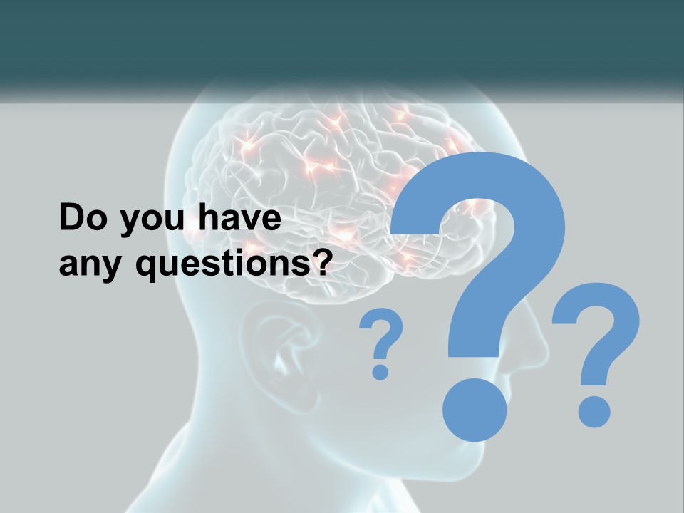 A Man's Head With The Brain Highlighted In Red PowerPoint Template