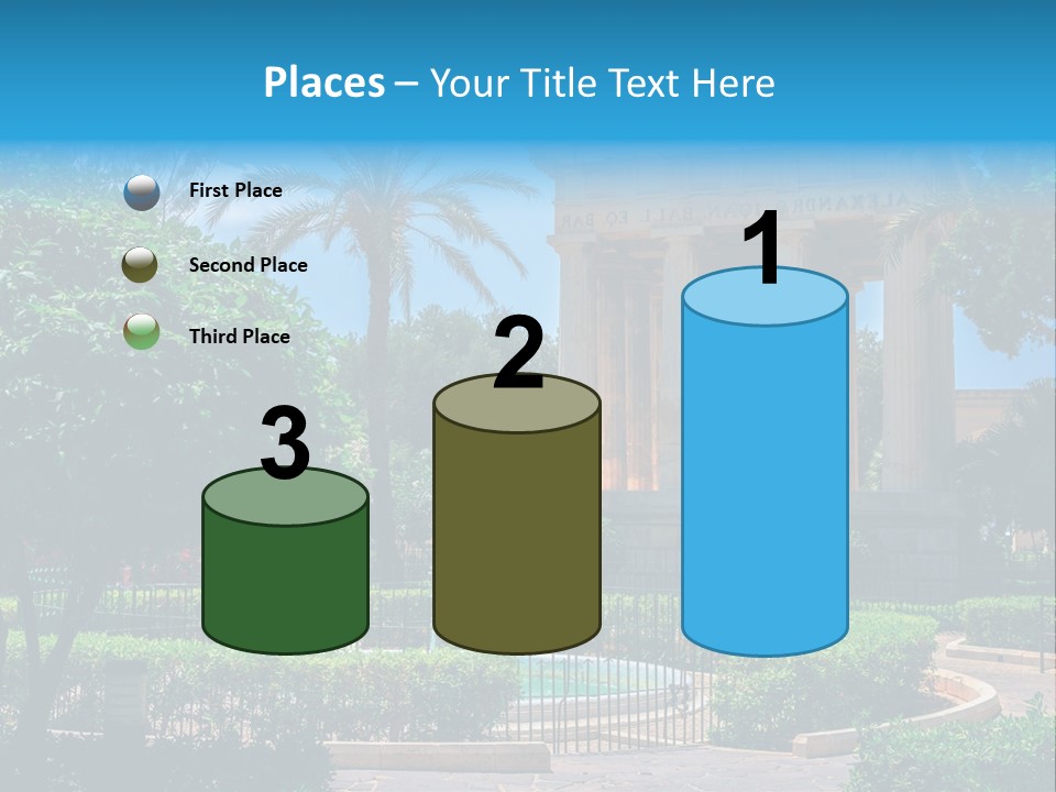 A Building With A Fountain In Front Of It PowerPoint Template