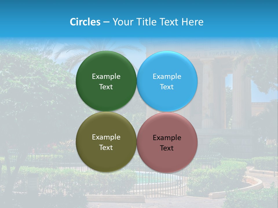 A Building With A Fountain In Front Of It PowerPoint Template