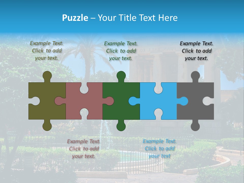 A Building With A Fountain In Front Of It PowerPoint Template