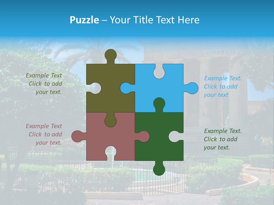 A Building With A Fountain In Front Of It PowerPoint Template