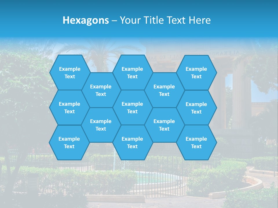 A Building With A Fountain In Front Of It PowerPoint Template