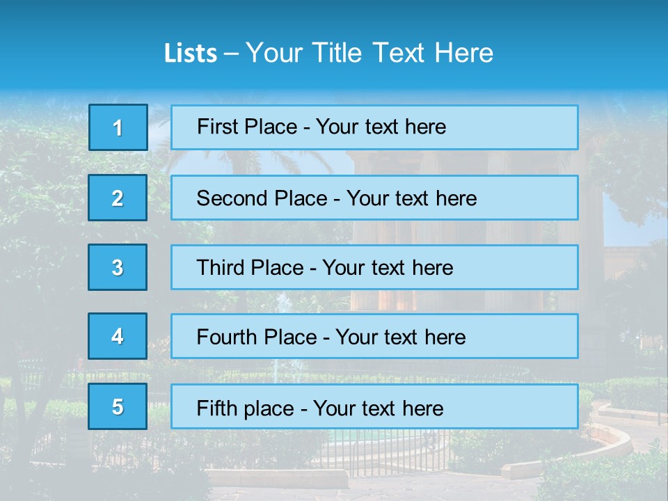 A Building With A Fountain In Front Of It PowerPoint Template