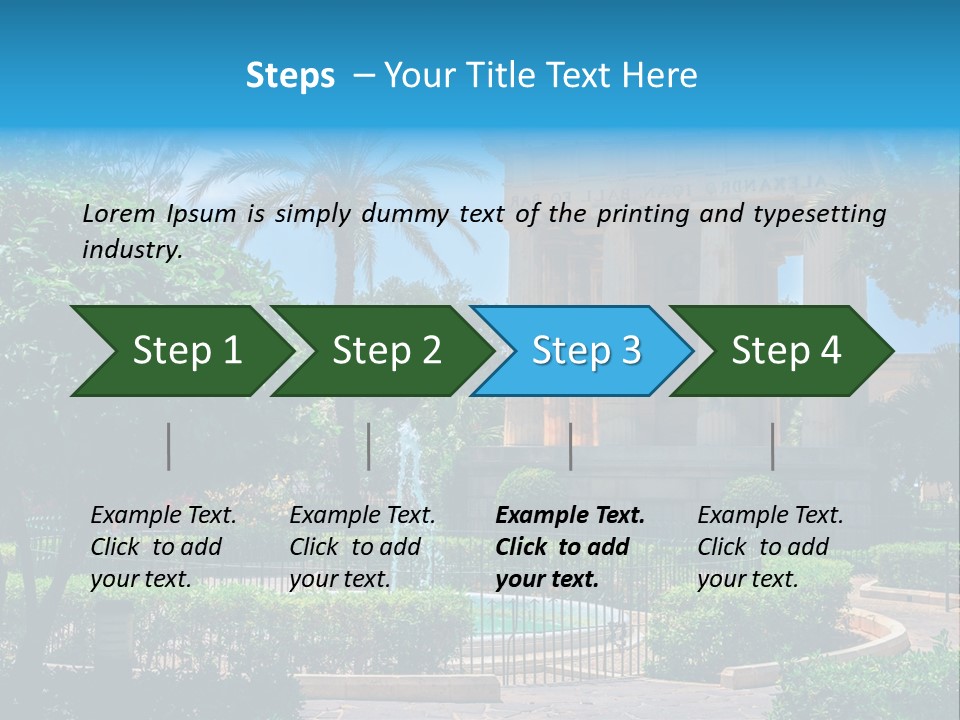 A Building With A Fountain In Front Of It PowerPoint Template