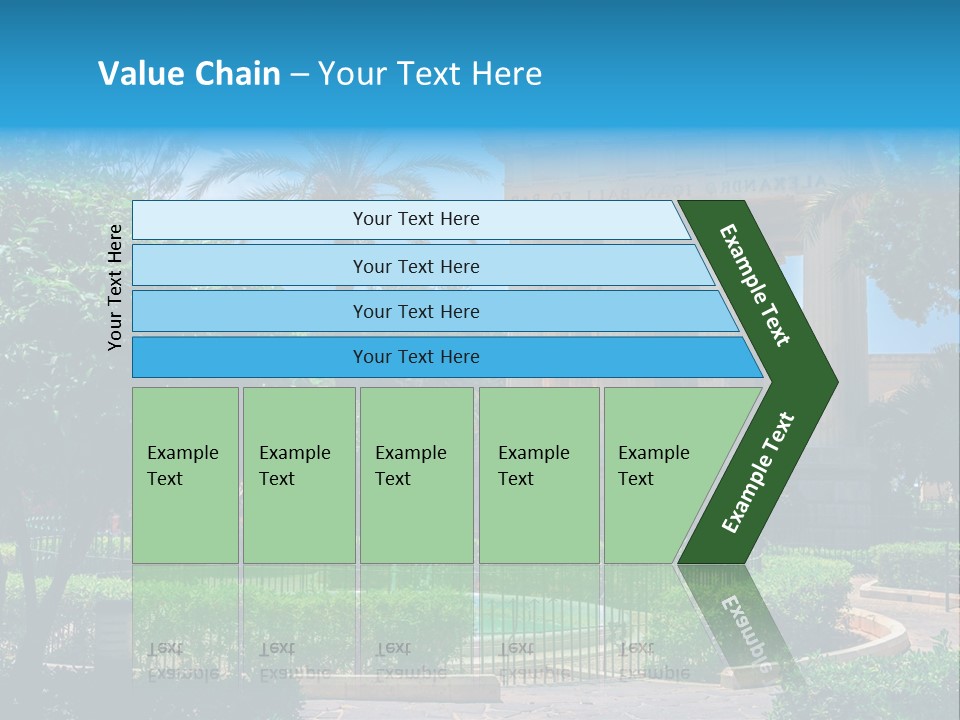 A Building With A Fountain In Front Of It PowerPoint Template