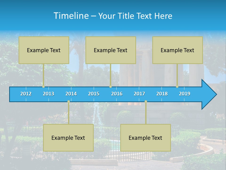 A Building With A Fountain In Front Of It PowerPoint Template