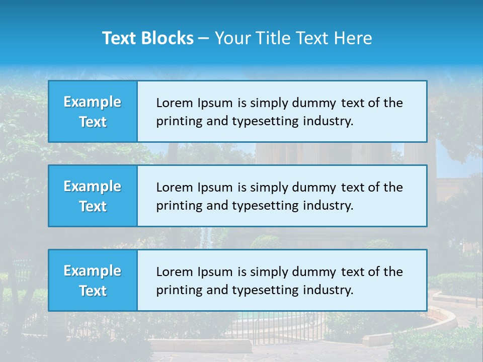 A Building With A Fountain In Front Of It PowerPoint Template
