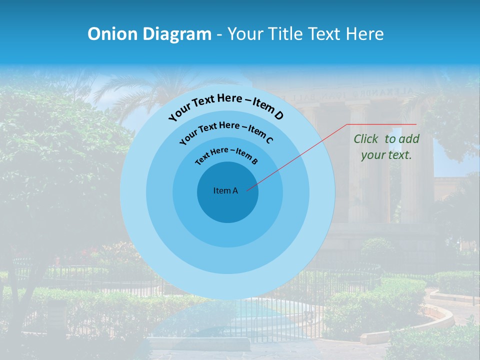 A Building With A Fountain In Front Of It PowerPoint Template