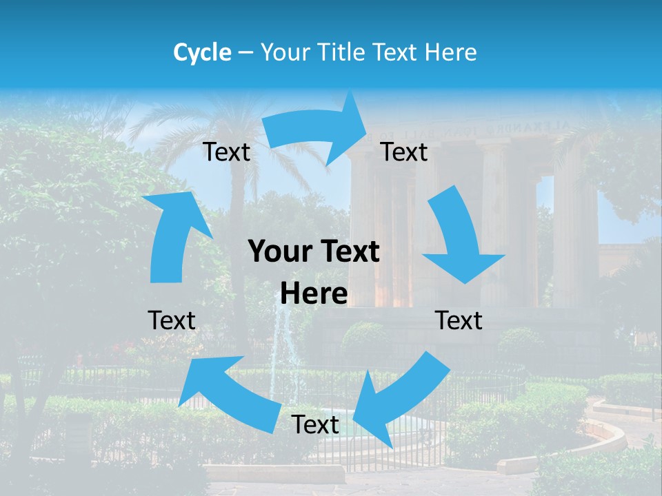 A Building With A Fountain In Front Of It PowerPoint Template