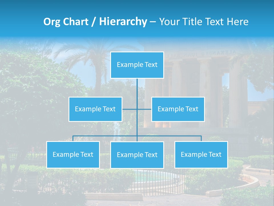 A Building With A Fountain In Front Of It PowerPoint Template