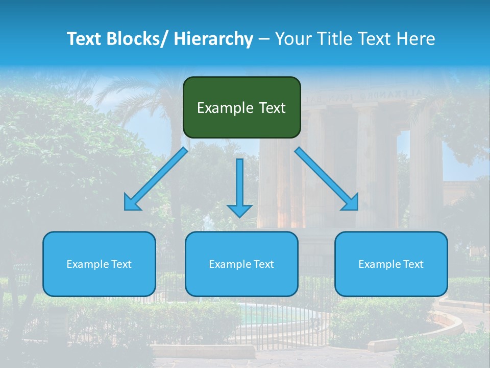 A Building With A Fountain In Front Of It PowerPoint Template