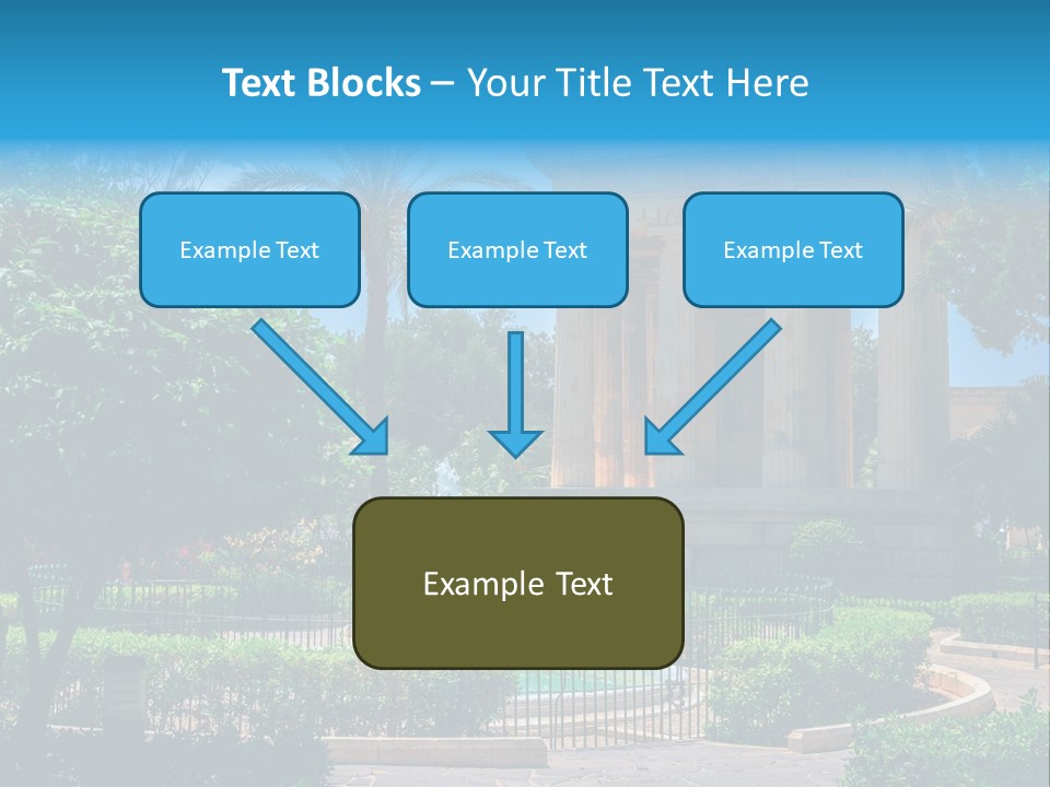 A Building With A Fountain In Front Of It PowerPoint Template
