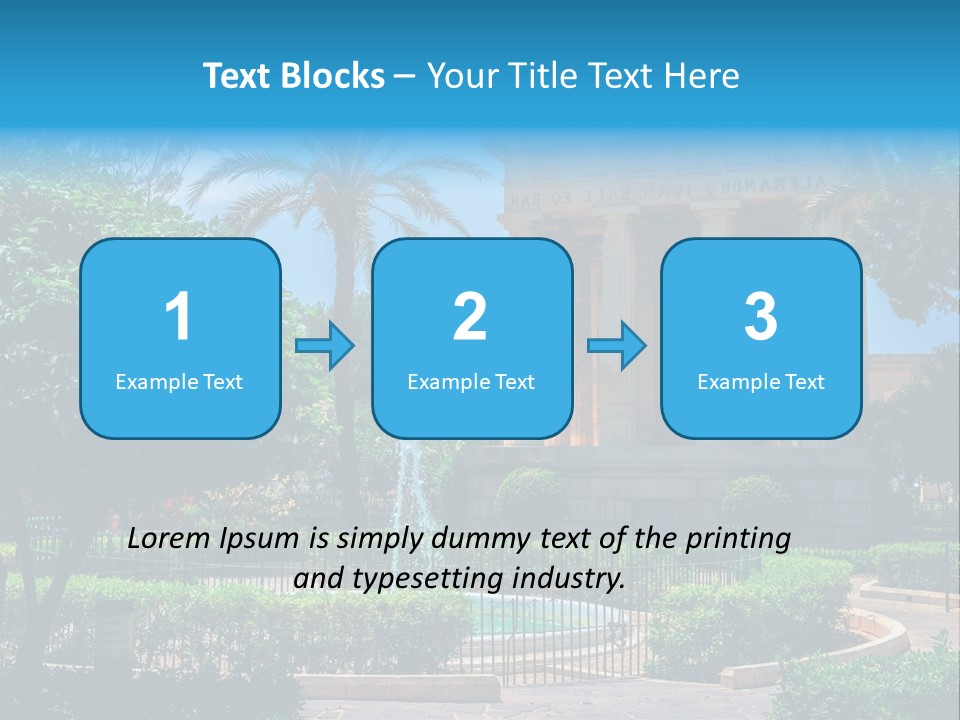 A Building With A Fountain In Front Of It PowerPoint Template