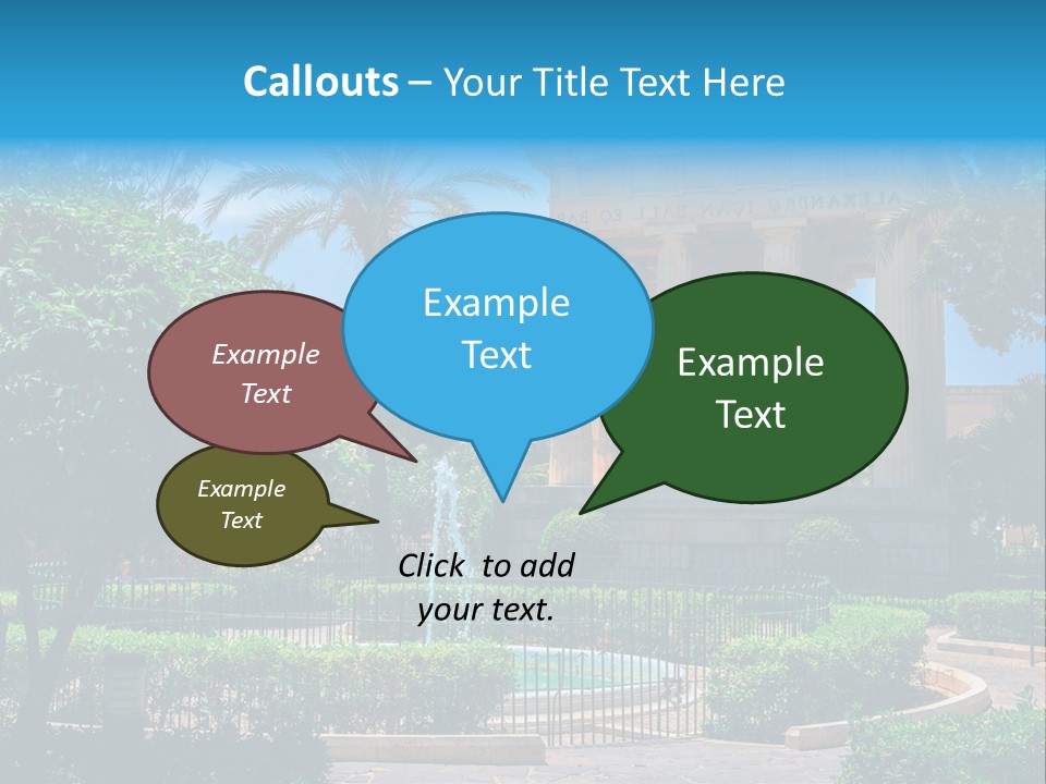 A Building With A Fountain In Front Of It PowerPoint Template