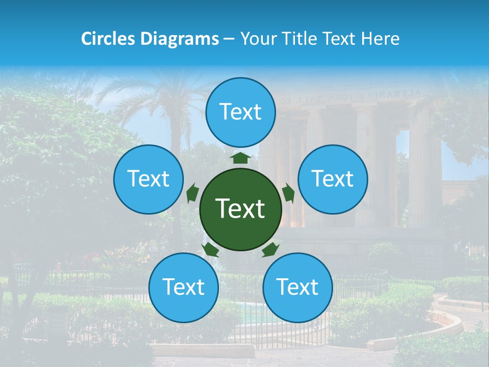 A Building With A Fountain In Front Of It PowerPoint Template