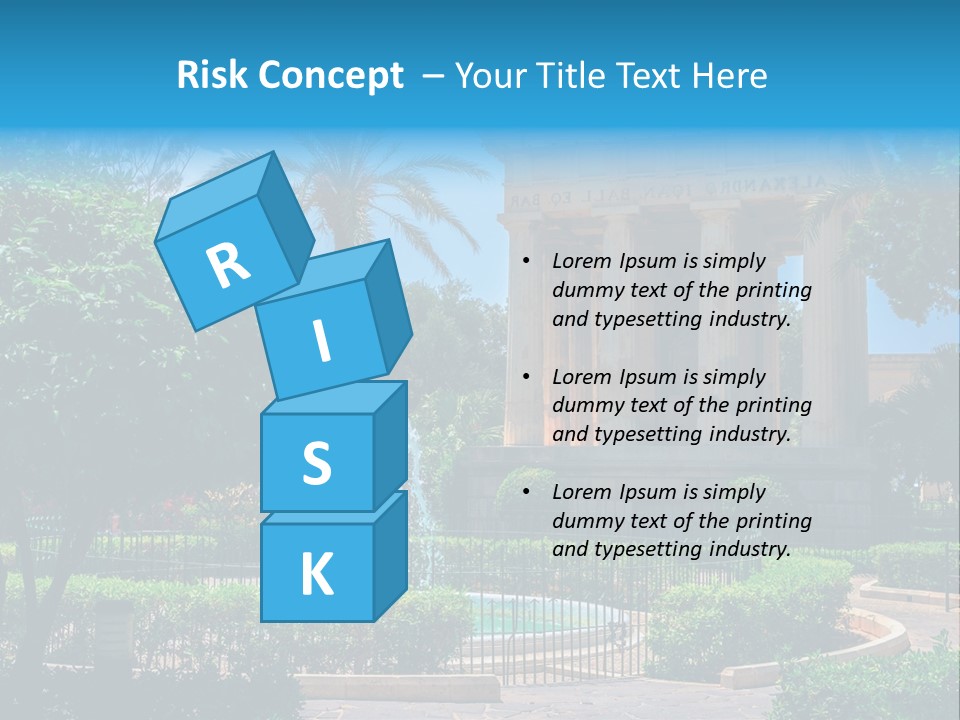 A Building With A Fountain In Front Of It PowerPoint Template