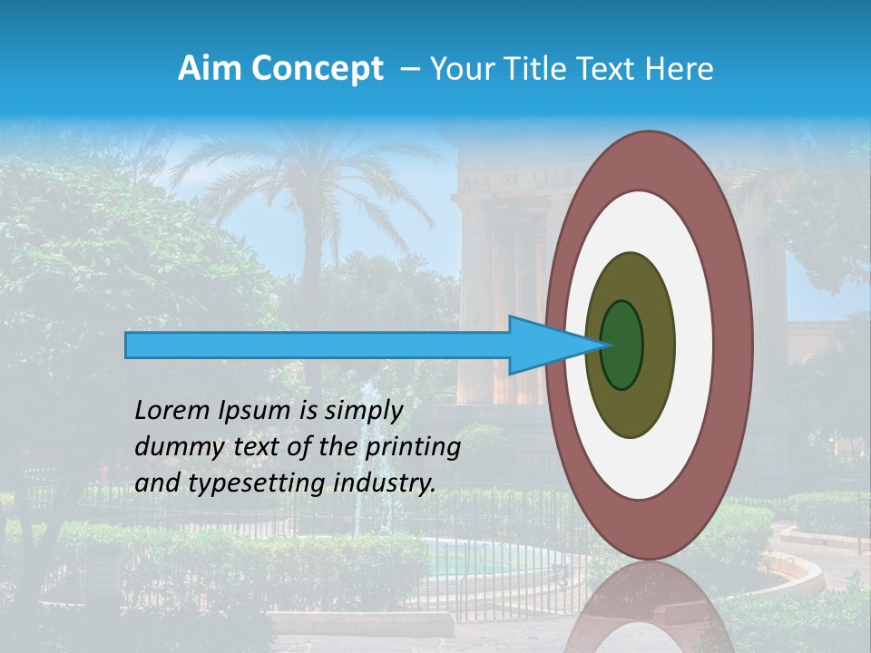 A Building With A Fountain In Front Of It PowerPoint Template